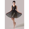 Grace Karin New Design Deep V Neck Short Black Sequins Cocktail Dresses Atacado CL6156